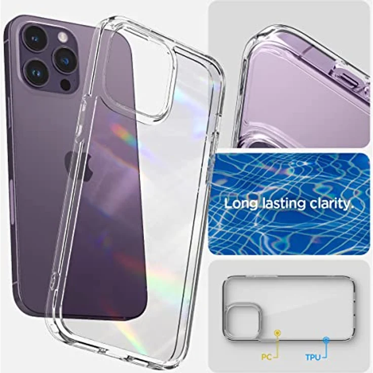 Spigen iPhone 14 Pro Max Ultra Hybrid Hülle [Anti-Yellowing] Transparent -Crystal Clear – Bild 3