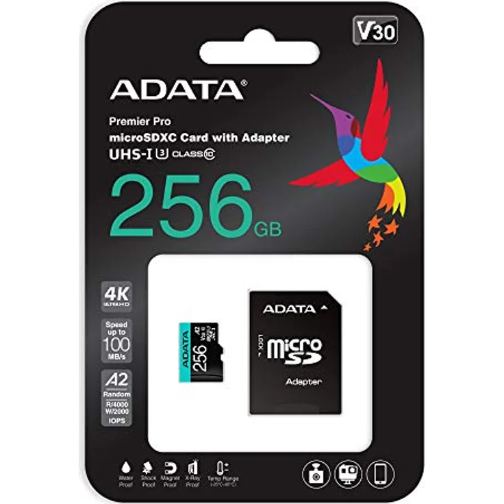ADATA Premier Pro 256GB microSDXC-SDHC UHS-I U3 Class 10(V30S) Speicherkarte, schwarz – Bild 4