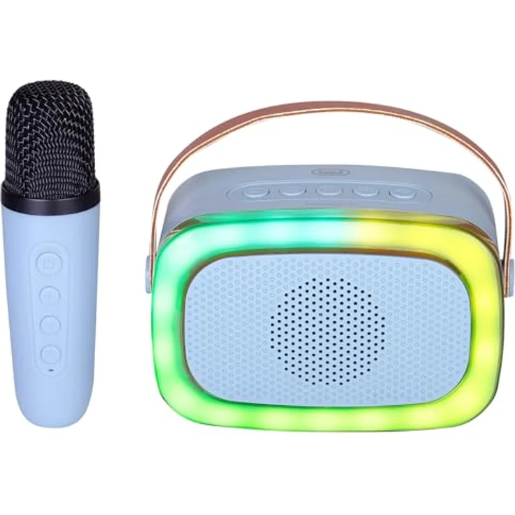 Trevi XR8A01 Karaoke-Lautsprecher, 10 Watt RMS Leistung, Bluetooth, blau, mit USB-C und MicroSD-Slot – Bild 1