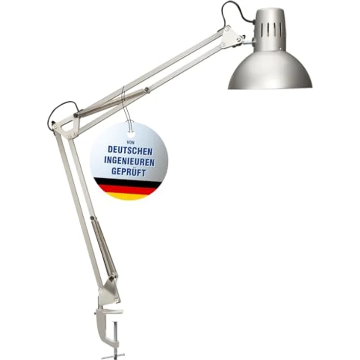 Maul Schreibtischlampe MAULstudy, Design Klemmleuchte Metall, Exklusive Leuchtmittel, Silber, 8230595, 1 Stück – Bild 2