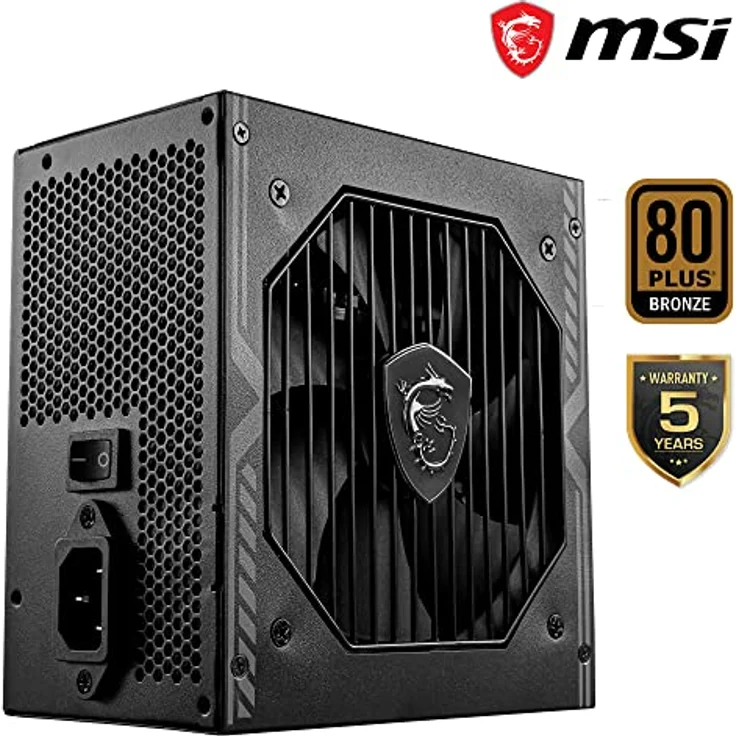 MSI MAG A550BN, Netzteil mit 550 Watt, nicht modular, ATX, 80 PLUS Bronze Effizienz, 5 Jahre Garantie – Bild 2
