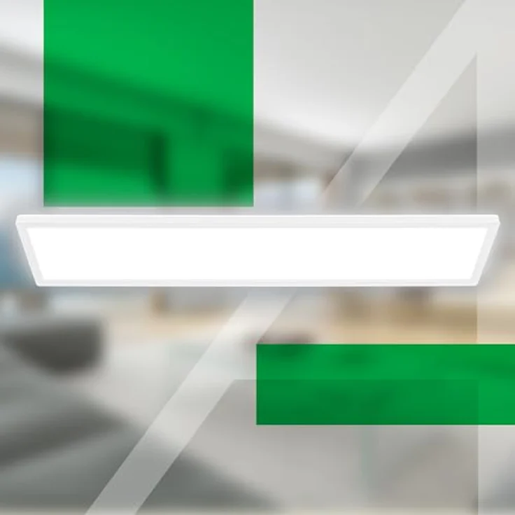 BRILONER - LED Deckenlampe 98cm 21W 4800lm indirektes Licht, flach, Wohnzimmerlampe, 98x20x3 cm, Weiß – Bild 1