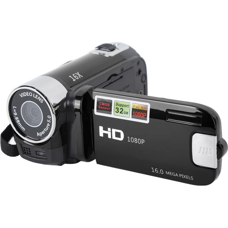 Lixada 4K 48MP DV Kamera, Camcorder mit 2.7 Zoll drehbarem TFT-Bildschirm und 16x digitalem Zoom, USB-Anschluss