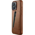 Mujjo Leather Wallet Case iPhone 16 Pro Max Braun - Integrierte Brieftaschen-Funktionalität, Außergewöhnlicher Schutz, Magsafe-Leistung, Hochwertiges europäisches Leder, Recycelte Materialien