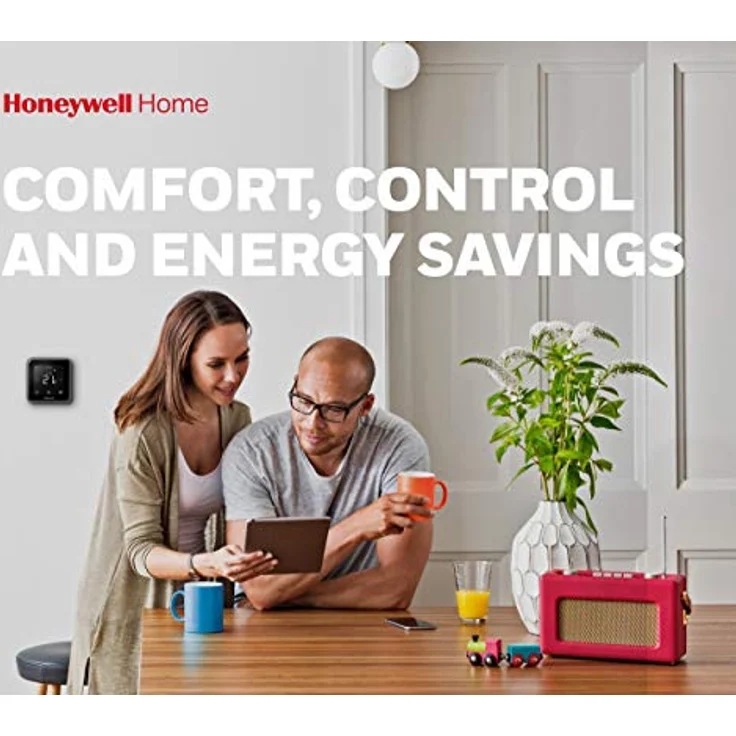 Honeywell Home Y6R910WF6042 Lyric T6 Wi-Fi Raumthermostat und verdrahtete Empfängerbox, Wandmontage, Schwarz – Bild 3
