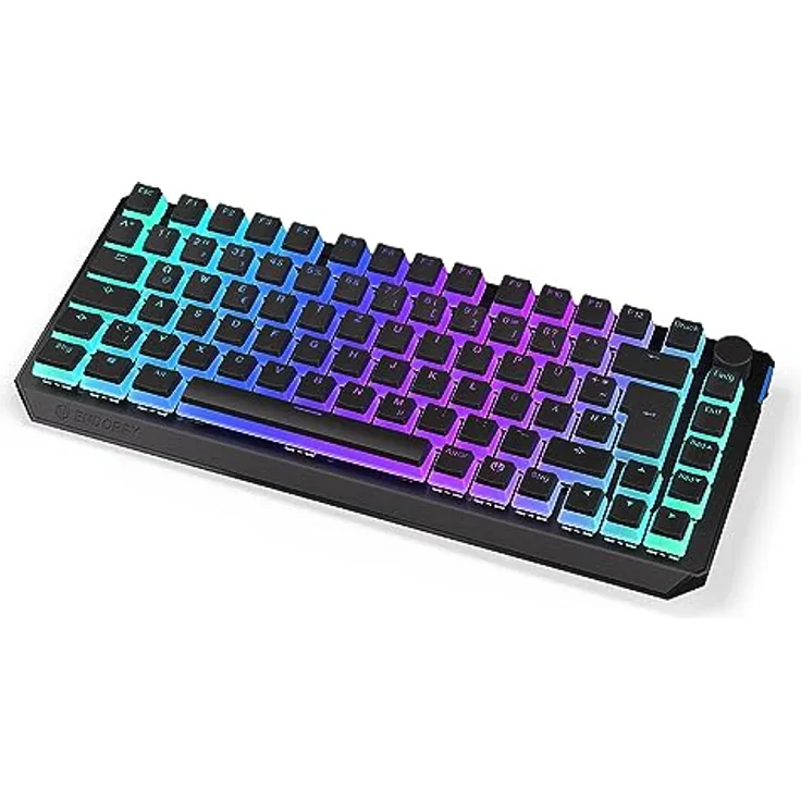 ENDORFY Thock 75% Wireless DE Kailh Box Black, Bluetooth und 2.4 GHz Wireless, PBT Double-Shot Keycaps, Hot-Swap Funktion, Deutsches Layout QWERZ | EY5D019