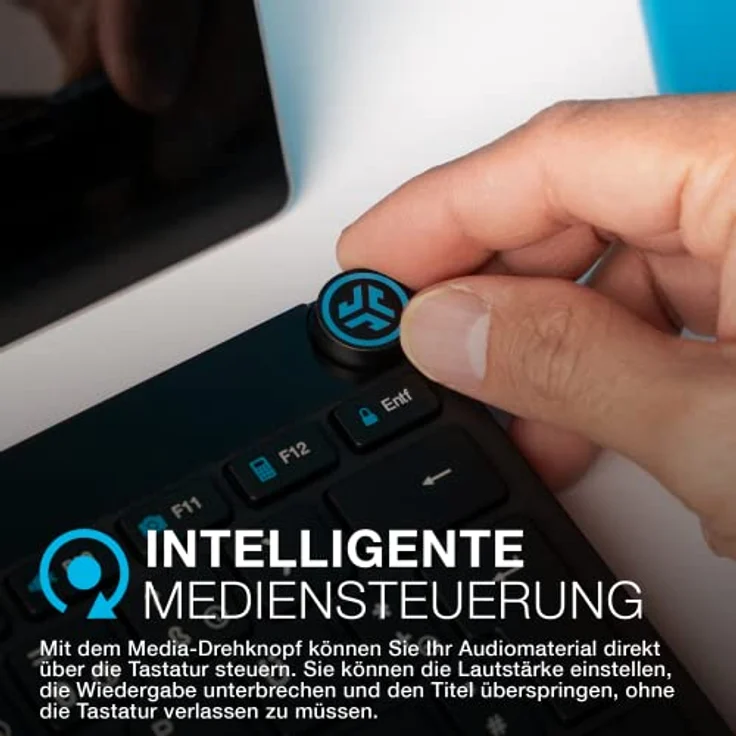 JLab Go GO Wireless Bluetooth Tastatur und Maus-Set DE-Layout, Mehrere Verbindungsoptionen, Multifunktionaler Medienregl – Bild 5
