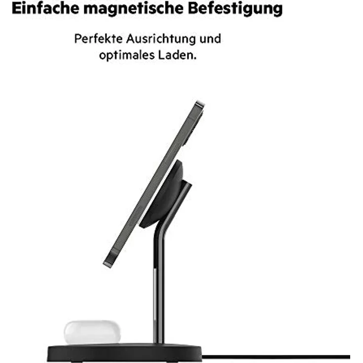 Belkin BOOST CHARGE PRO Drahtloser 2-in-1-Ladeständer mit MagSafe schwarz – Bild 3