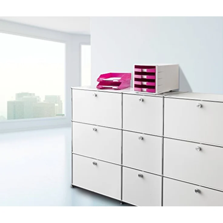 Han Briefablage 1027-x-56, Klassik, A4, pink, stapelbar, Kunststoff – Bild 4