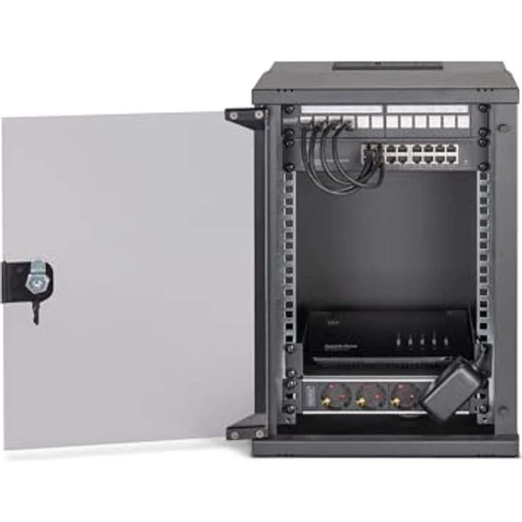 Digitus 10" SOHO PRO Netzwerk-Set, 9HE Wandgehäuse mit Zubehör, Serverschrank in Schwarz – Bild 3