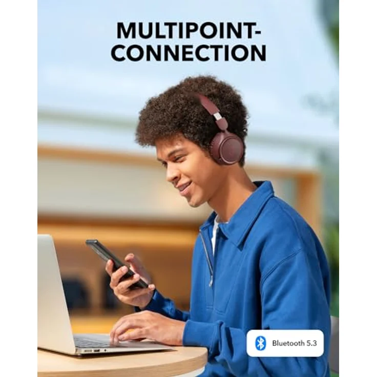 soundcore H30i Kabellose On-Ear Kopfhörer, Faltbares Design, Purer Bass, 70h Wiedergabe, Bluetooth 5.3, Leicht und bequem, App Steuerung, Multipoint-Verbindung – Bild 5