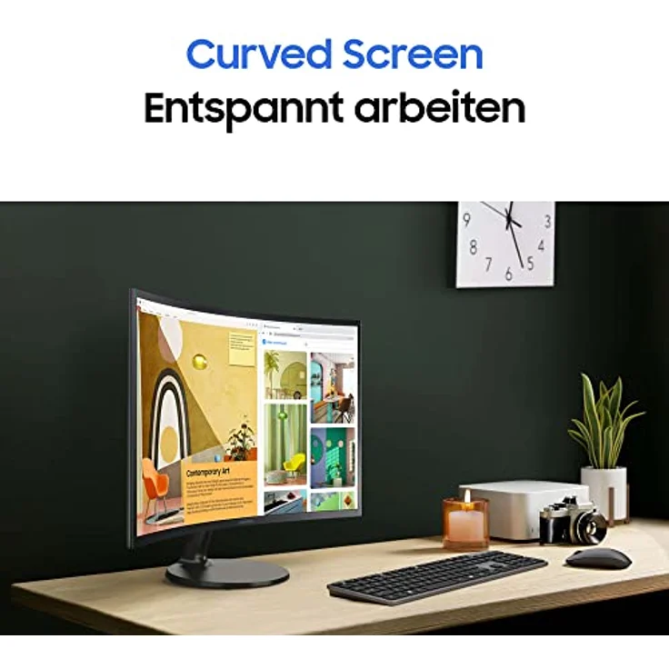 Samsung S36C Essential Monitor S24C364EAU, Curved, 24 Zoll, VA-Panel, Full HD-Auflösung, AMD FreeSync, 4 ms Reaktionszeit, Bildwiederholrate 75 Hz, Schwarz – Bild 5