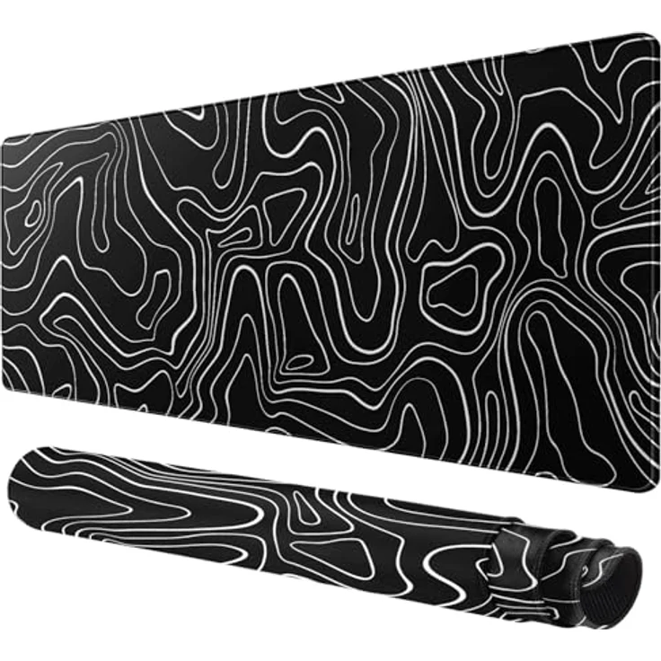 Rcege Großes Gaming Mauspad 800x400cm, genähte Ränder und rutschfeste Unterlage, schwarze Linie, wasserfest – Bild 1