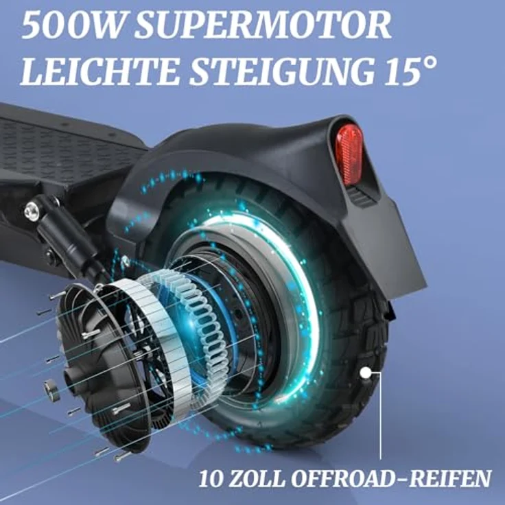 JOYOR E Scooter mit Straßenzulassung Y8-S, 48V 26Ah, Reichweite 100km, mit Stoßdämpfung Vorne und Hinten, Faltbarer Elektroroller, Tragfähigkeit 120KG, mit 10" Reifen – Bild 3