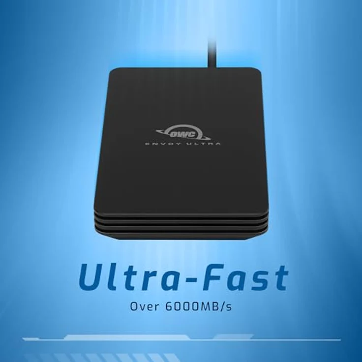 OWC Envoy Ultra Thunderbolt 5 tragbares SSD-Gehäuse, externes Laufwerk mit über 6000 MB/s, kompatibel mit TB3, TB4, USB4, für Mac und PC, wetterfest und bus-betrieben – Bild 2
