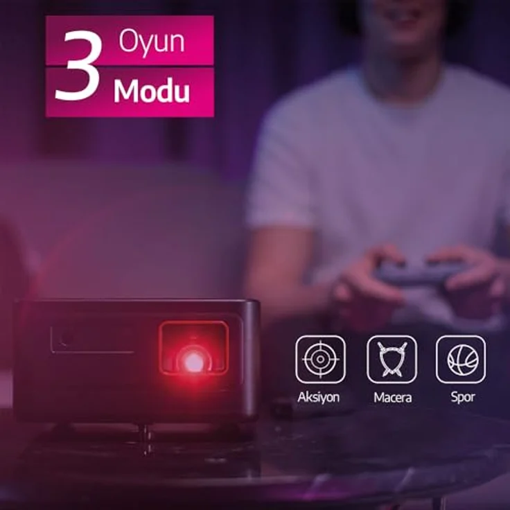 Philips GamePix 900, 4K-Beamer mit 3840 x 2160 Pixel, 6 ms Latenz, 240 Hz Bildwiederholrate, 1000 Lumen, WiFi 6, schwarz – Bild 3
