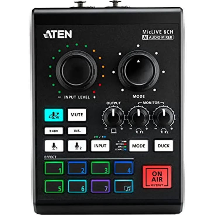 ATEN UC8000 Podcast AI Audio Mixer MicLIVE 6-CH