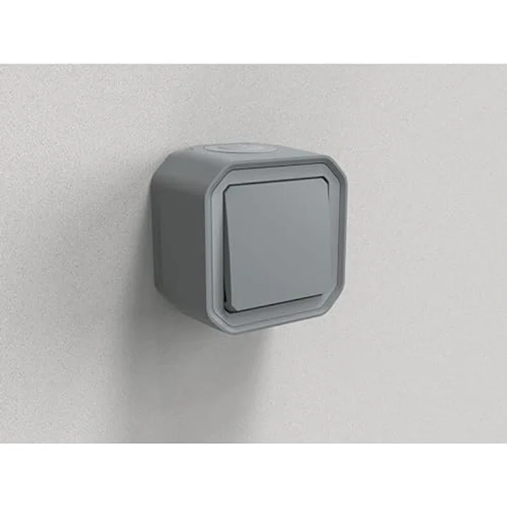 Plexo Legrand 10AX wasserdichter Wechselschalter, Grau – Bild 3