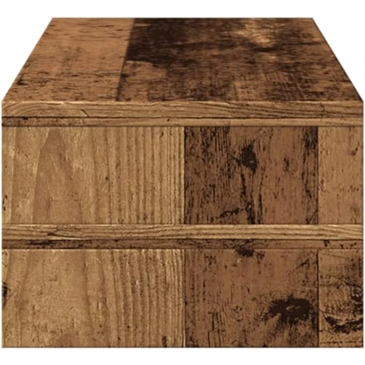 vidaXL Monitorständer Altholz-Optik, 54x22x15 cm, Holzwerkstoff, mit Stauraum und pflegeleichter Oberfläche – Bild 7