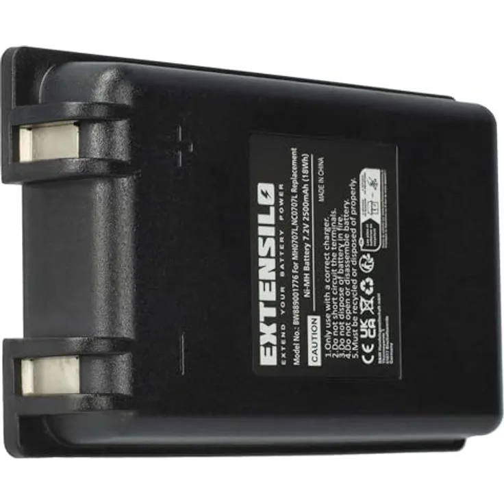 EXTENSILO Akku Ersatz für Autec MH0707L, 2500 mAh NiMH Akku mit 7,2 Volt für Industrie-Funkfernsteuerung