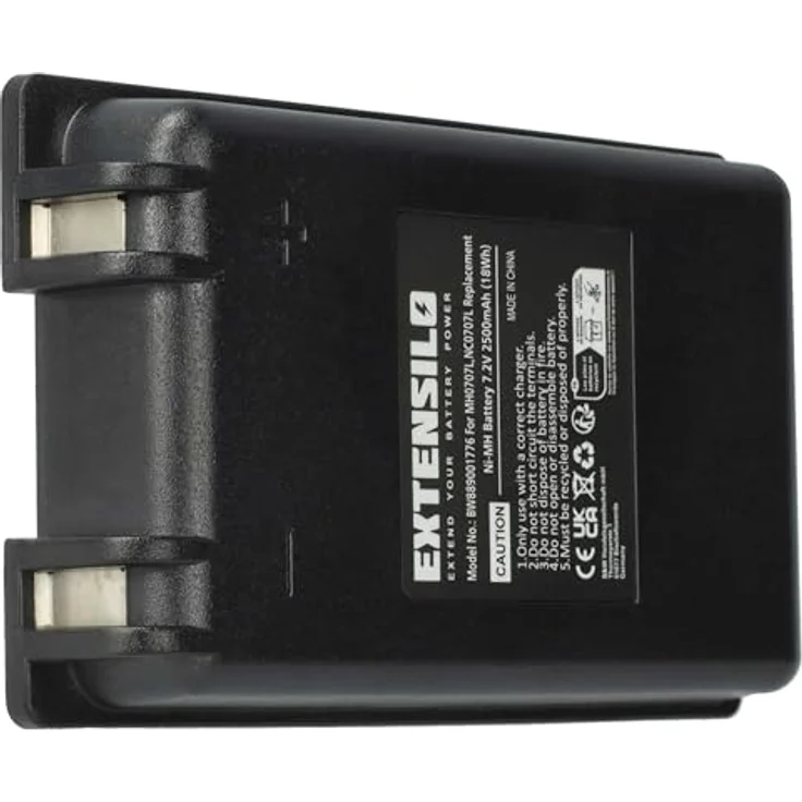 EXTENSILO Akku Ersatz für Autec MH0707L, 2500 mAh NiMH Akku mit 7,2 Volt für Industrie-Funkfernsteuerung – Bild 1