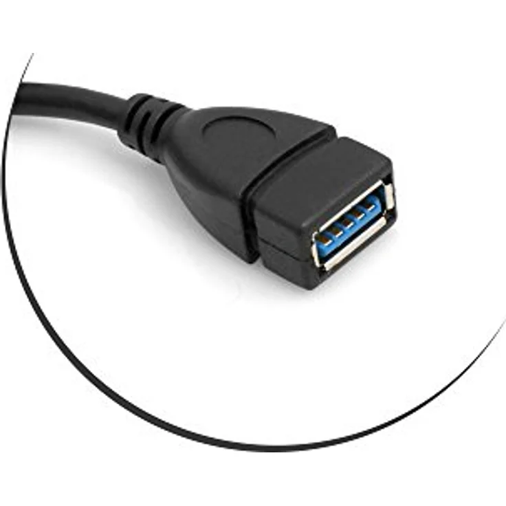 SYSTEM-S OTG On The Go Host USB A 3.0 (Female) zu USB 3.1 Type C (Male) 90 Grad Winkelstecker Adapter Datenkabel Kabel Verlängerung 22 cm – Bild 4