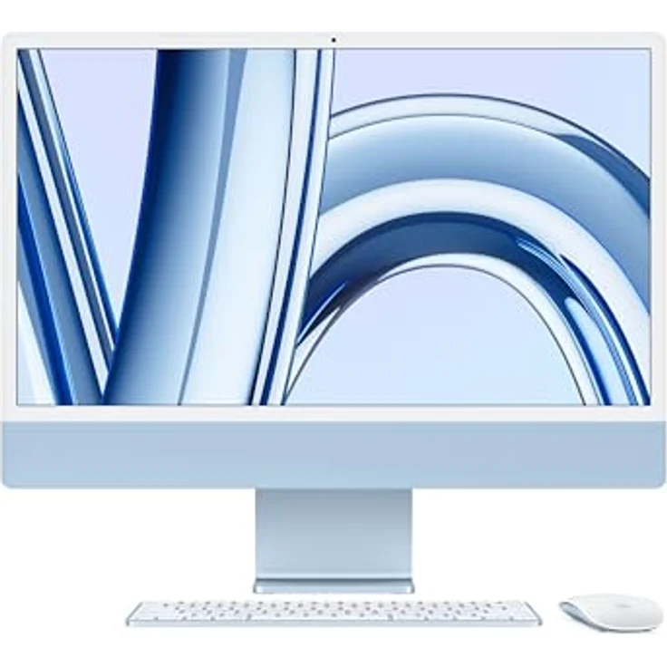 Apple iMac 24" (2023), Apple M3 8-Core CPU, 8-Core GPU, 8 GB RAM, 256 GB SSD, Blau – Bild 1