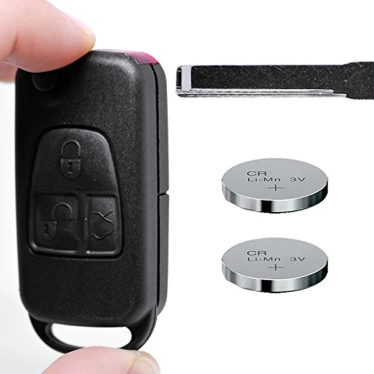 mt-key Klappschlüssel 3 Tasten für Mercedes Benz, inkl. HU44 Rohling und 2x CR2025 Knopfzellen, Funkfernsteuerung für Sprinter T1N und W163 (1998-2005) – Bild 1