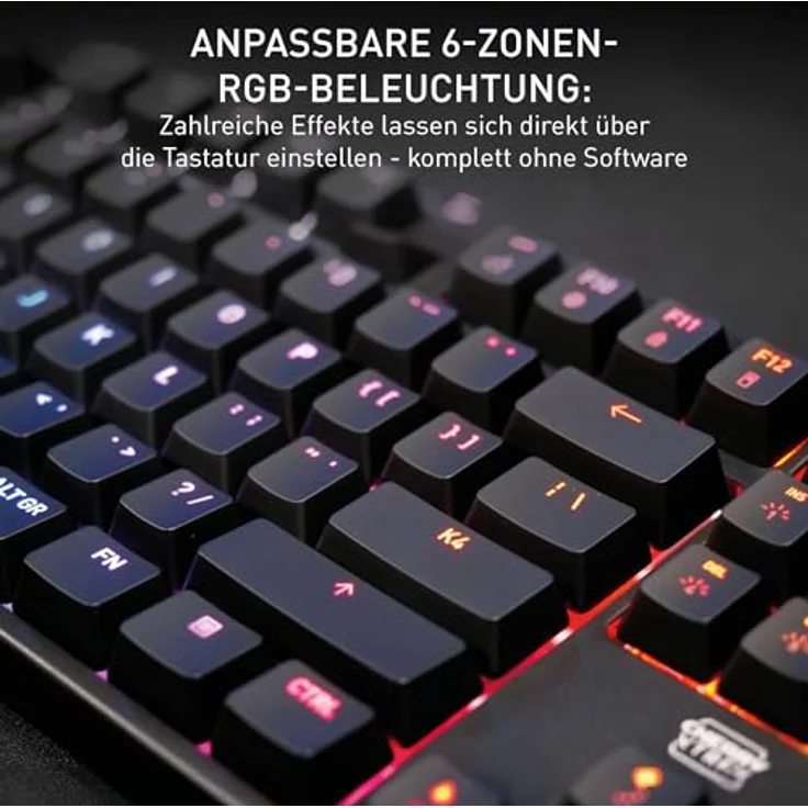 CHERRY XTRFY K4V2 TKL, Kabelgebundene Gaming-Tastatur mit RGB-Beleuchtung, Mechanische MX2A RED Switches, Pan-Nordisches Layout (QWERTY), Schwarz – Bild 5