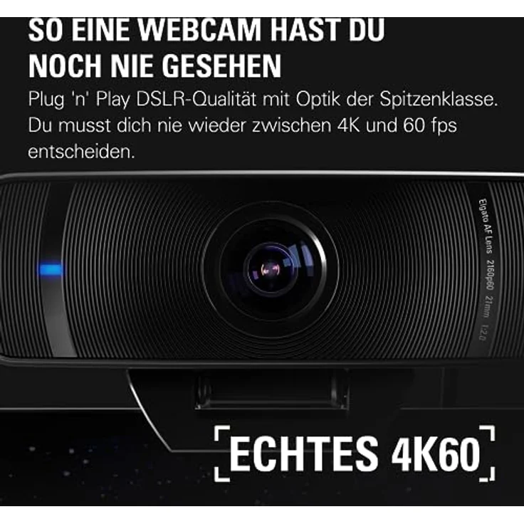 Elgato Facecam Pro, Ultra-HD-Webcam (4K60) für Livestreams, Gaming, Videokonferenzen, Sony-Sensor, fortgeschrittene Lichtkorrektur, bedienbar wie eine DSLR, Weitwinkel, für OBS, Teams, Zoom, PC/Mac – Bild 3