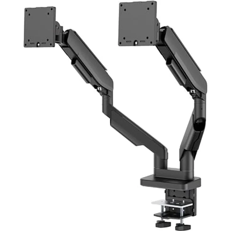 LC-Power LC-EQ-A34B-D, Tischhalterung für zwei Monitore bis 34 Zoll, Höhenverstellbar, neigbar, schwarz – Bild 2