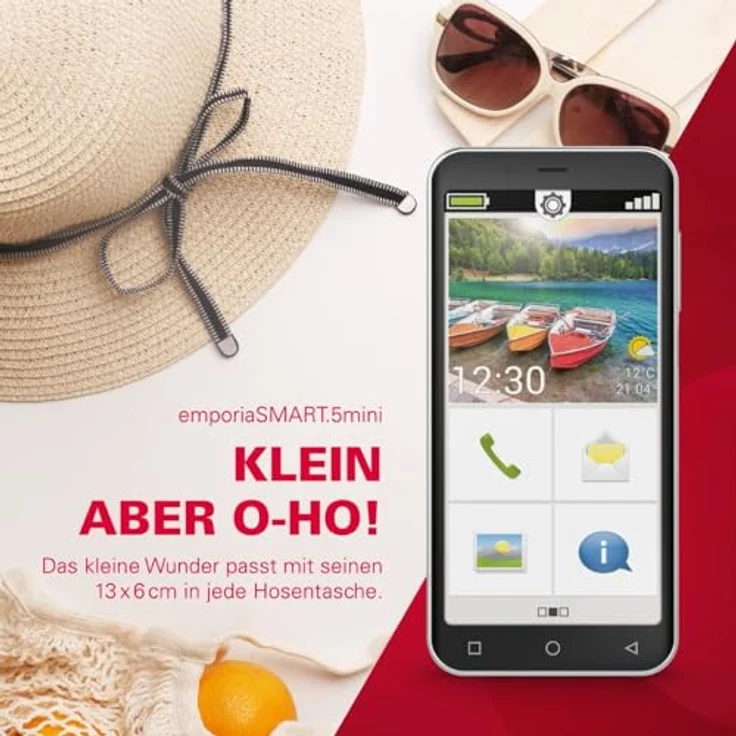Emporia Smart 5 mini (64 GB, Schwarz, 4.95", Single SIM, 13 Mpx, 4G), Smartphone by Emporia – Bild 2