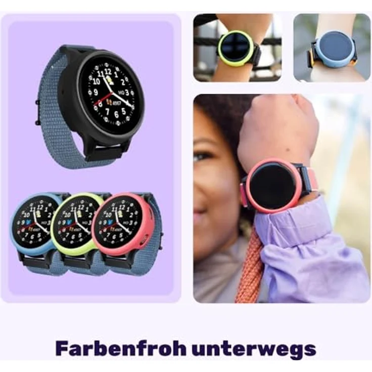 ANIO Protector Case 6, Schutzhülle und Displayschutz für Kinderuhr, kratzfest, stoßsicher, einfache Montage, volle Touchscreen-Funktionalität, Hibiscus – Bild 2
