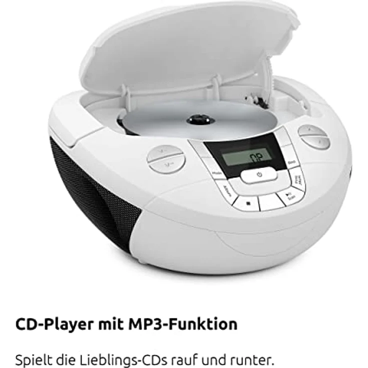 TechniSat Viola CD-1 - tragbarer Stereo CD-Player, Boombox mit Tragegriff (Netz- und Batteriebetrieb, UKW, Bluetooth, 2 x 1 Watt) – Bild 5