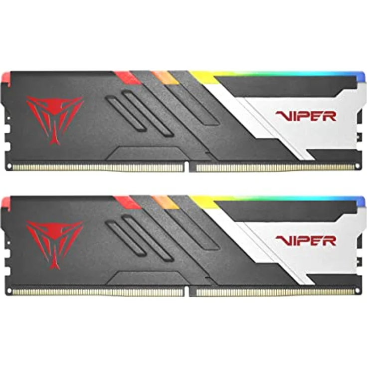 Patriot Viper Venom RGB DDR5 RAM 32GB (2X16GB) 6000MT/s CL30 UDIMM Desktop Gaming Memory Kit - PVVR532G600C30K, Blaue Beleuchtung – Bild 1