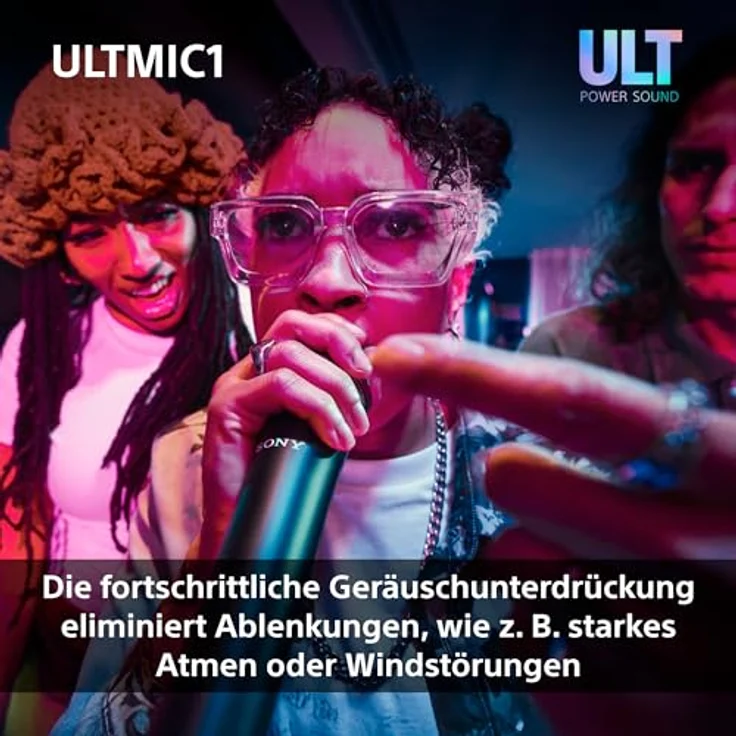 Sony ULTMIC1 Kabelloses Mikrofonset mit 2 Mikrofonen, erweiterte Rauschunterdrückung, 20 Stunden Akku, Duettunterstützung, stoßfest - Schwarz – Bild 5