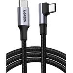 UGREEN USB C auf USB C Kabel 100W Winkelstecker USB-C Ladekabel 5A/20V (2m) - Kompatibel mit MacBook Pro, MacBook Air, Dell XPS15, iPad, Surface Pro 7/Book 3