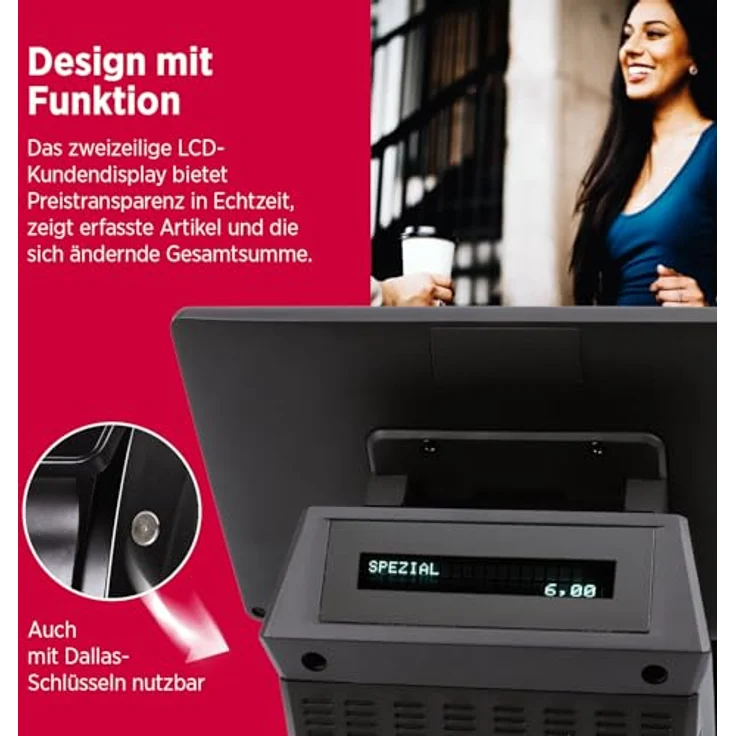 Olympia T400DK, Handels- und Gastronomiekasse mit 15,6 Zoll Touchdisplay, schwarz, ohne TSE, Android 11 – Bild 4
