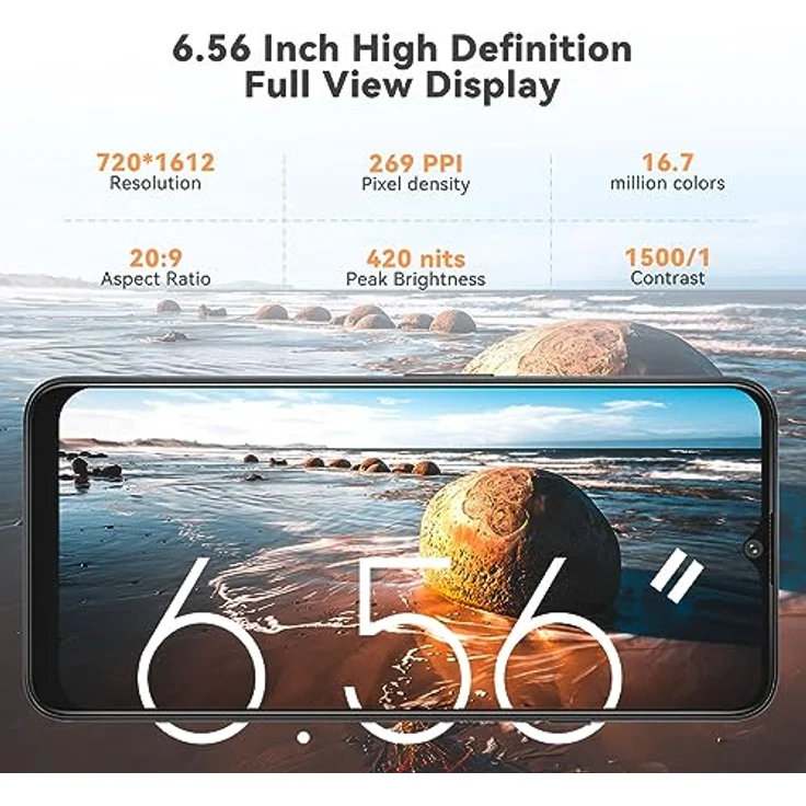 CUBOT Note 50 Smartphone Ohne Vertrag Android 13 Handy Günstig (2023),Octa-Core 16GB RAM/256GB ROM 4G Dual SIM Simlockfreie Handys,6,56" HD+ Display,5200mAh,50MP Kamera,NFC/Fingerabdruck/OTG-Schwarz – Bild 3