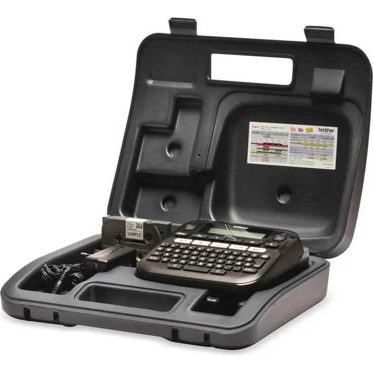 Brother P-Touch PT-D210VP, Beschriftungsgerät mit 27 Vorlagen, stabilen laminierten Etiketten, schwarz