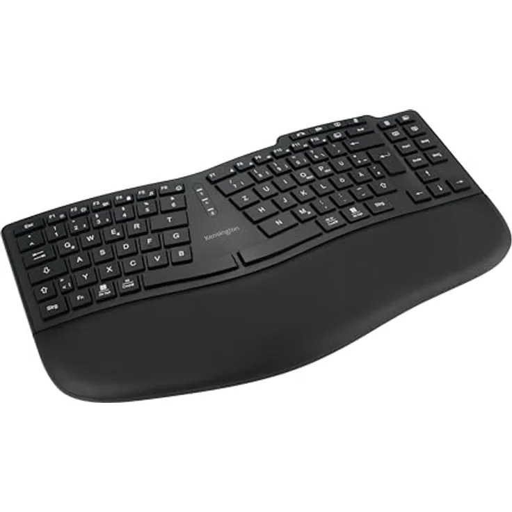 Kensington Pro Fit Ergo KB675 EQ Tastatur, kabellose, aufladbare TKL-Tastatur, 43 % Post-Consumer-Recyclingmaterial, Schwarz (K75491DE)