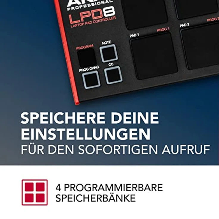 AKAI Professional LPD8 – USB MIDI Pad Controller Drum Machine mit MPC Drum Pads für Mac und PC, zuweisbaren Drehreglern und Musikproduktionssoftware – Bild 4