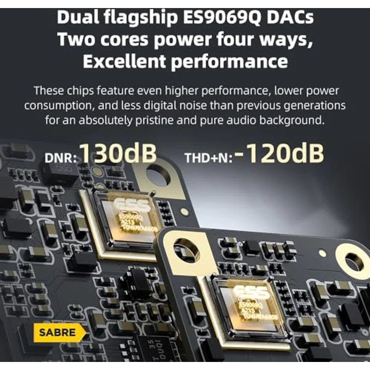 FiiO KA17, USB-DAC und Kopfhörerverstärker mit Gain-Schalter, hochpräzisem PEQ und 16-Core XMOS Chip, schwarz – Bild 4