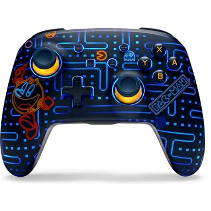 PowerA Enhanced Wireless Controller for Nintendo Switch mit Lumectra - PAC-MAN NEON ARCADE, kabellos, Bluetooth 5.0, bis zu 30 Stunden Akkulaufzeit, zwei programmierbare Gaming-Buttons, ergonomisch, inklusive USB-C-Ladekabel – Bild 1