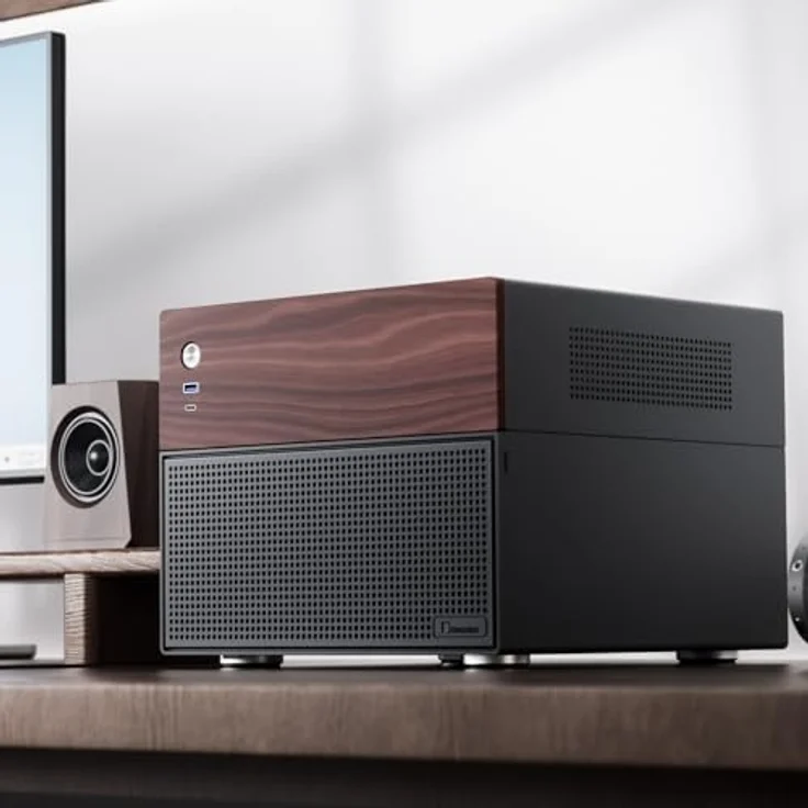 Jonsbo N4 NAS-Gehäuse, Micro-ATX - schwarz, DIY NAS-Gehäuse mit 6x 3,5 Zoll + 2x 2,5 Zoll, CPU-Kühler bis 70 mm, USB-C/A – Bild 6