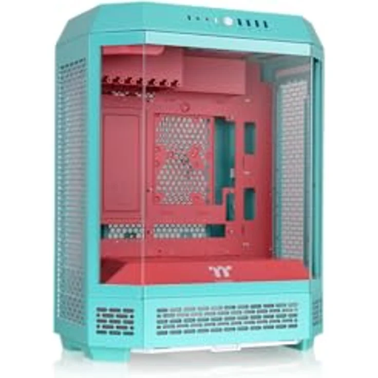 Thermaltake The Tower 600 Mid Tower Chassis, vertikales Design mit Hidden Connector, Mint Strawberry – Bild 1