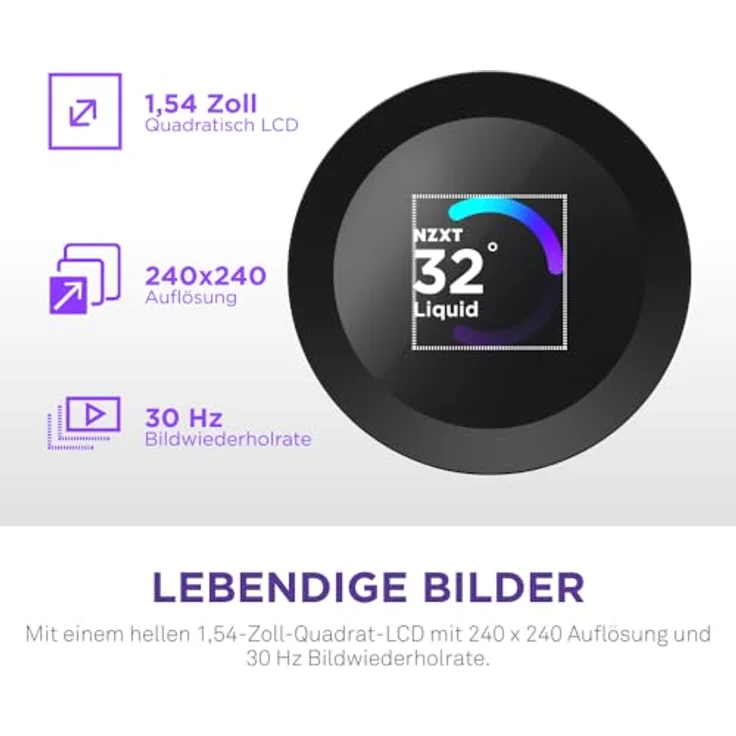 NZXT Kraken Plus 240, All-in-One CPU Wasserkühler, 240 mm, Schwarz, kompatibel mit LGA 115X/1700/AM4/AM5 – Bild 4