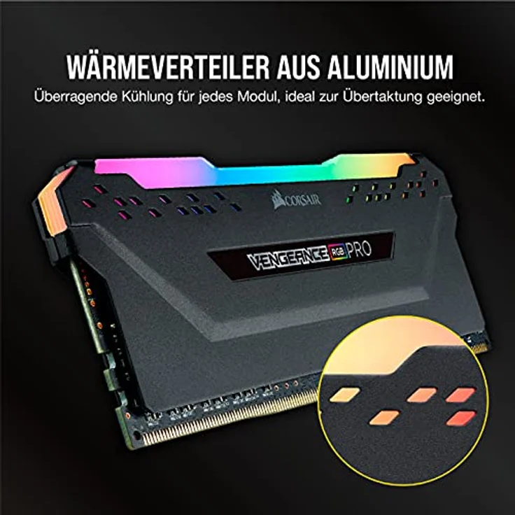 Corsair Vengeance RGB Pro 64GB (2x32GB) DDR4 3200 (PC4-25600) C16 Desktop Memory schwarz - Preisvergleich – Bild 5