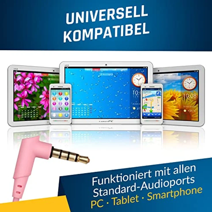 KLIM Fusion In-Ear Kopfhörer mit Mikrofon, Memory Foam Ohrstöpsel, 3.5 mm Jack, langlebig, rose – Bild 7