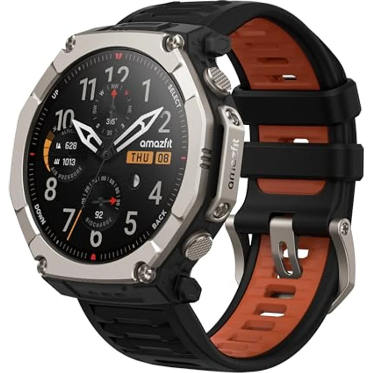 Amazfit T-Rex Ultra 2, Dualband-GPS Outdoor Smartwatch mit 51 mm Titangehäuse, 1,5" Saphir AMOLED Display, Taschenlampe, 30 Tage Akkulaufzeit, 10 ATM Wasserdichtigkeit, 180+ Sportmodi für Android & iPhone – Bild 1